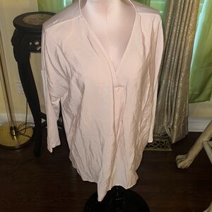 J. Jill Pale Blush V-Neck Tunic Blouse